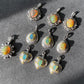 Natural Yello Opal brilliant Rainbow Fine shinning Sterling silver S925 Pendant,Birthstone Jewelry,Cabochon Opal Necklace