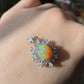 Natural Yello Opal brilliant Rainbow Fine shinning Sterling silver S925 Pendant,Birthstone Jewelry,Cabochon Opal Necklace