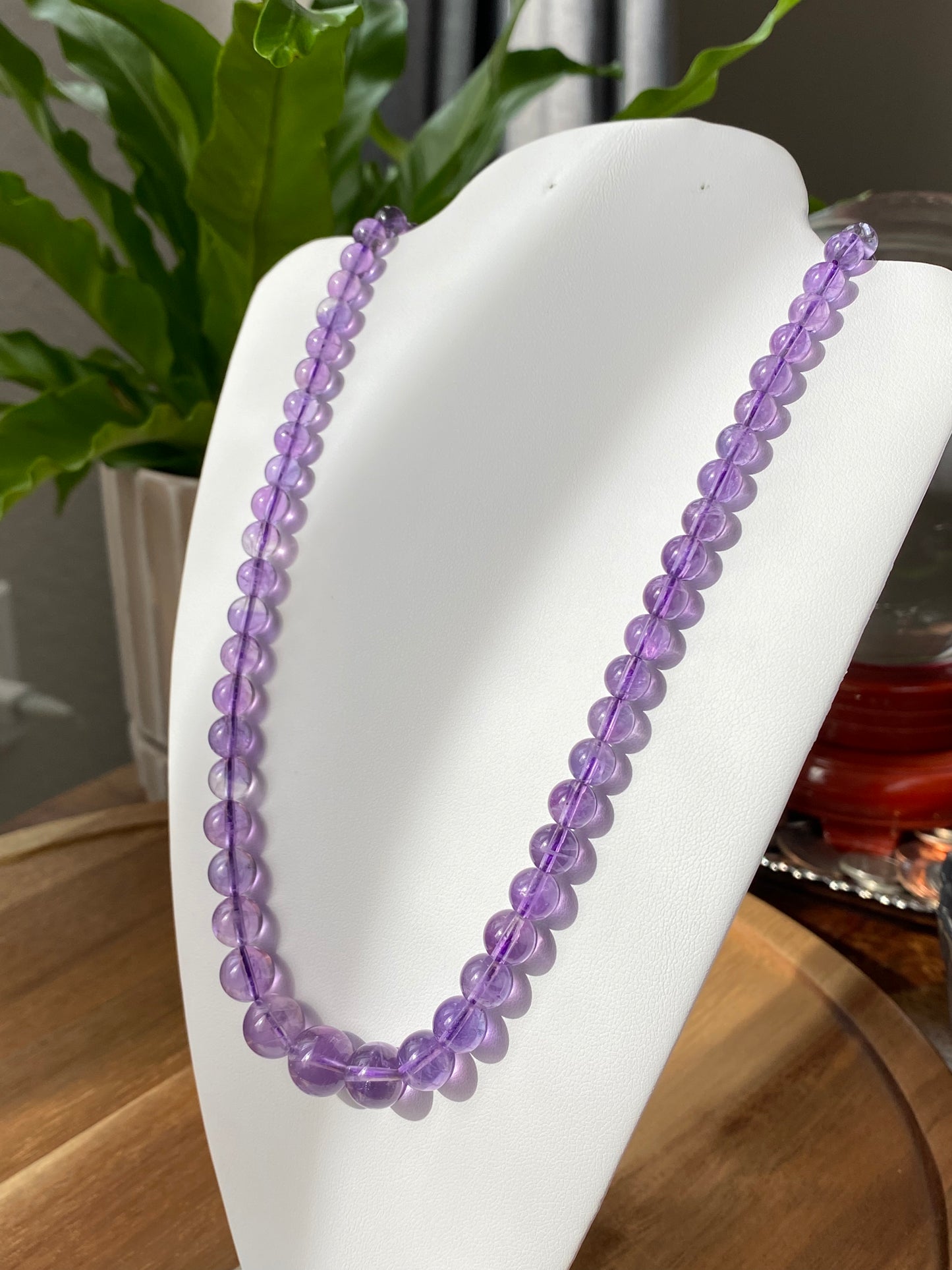 Natural Deep purple ,Light purple Amethyst smoothie round carefully hand pick design Necklace