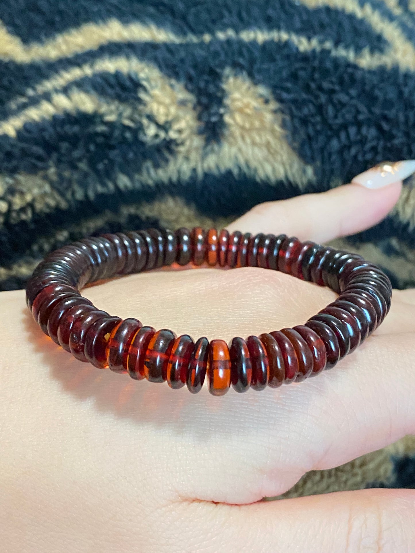 Natural Myanmar Blood amber saucer shape handmade bracelet,gift for her,gift for him