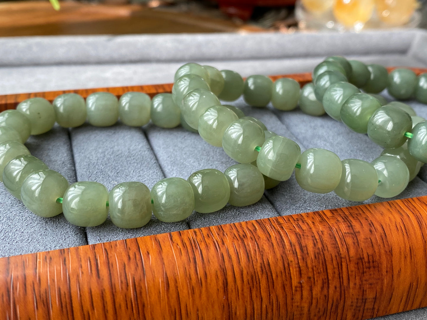 AAA  Natural BIYU Hetian Jade square bead Nephrite bead Bracelet Best Gift for her,gift for Mom