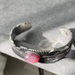 Vintage setting Natural Purple Lepidolite Purple Mica Cat eyes fire Bangle bracelet