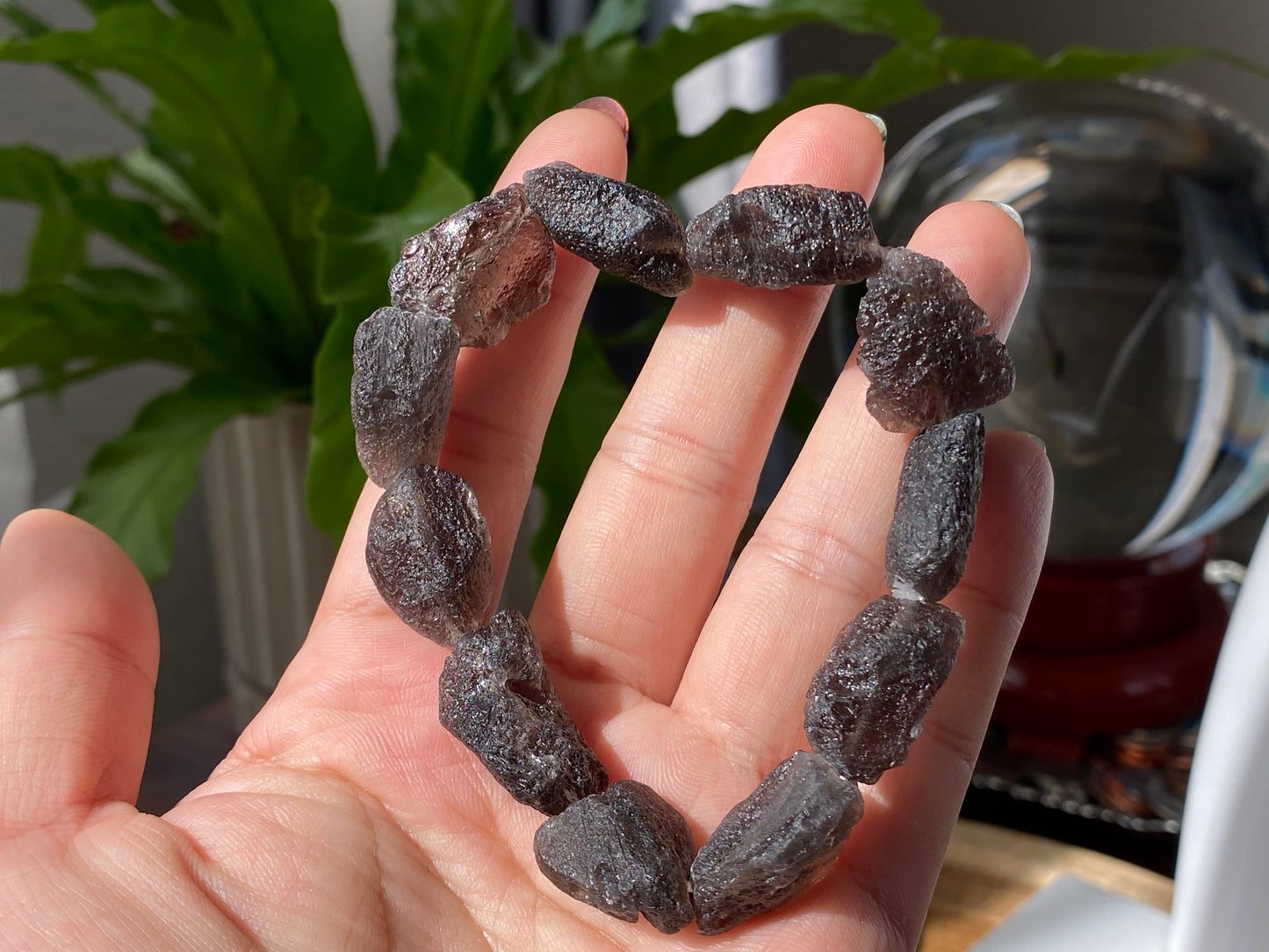 35-50g Natural Raw Cintamani Saffordite Tektite Bracelet, wishing stone, Saffordite Tektites, Arizona Tektitest bead bracelet