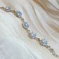 Certificated 0.5ct  Moissanite chain Sterling silver bracelet,wedding chain bracelet, gift for her
