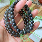 Natural Cintamani Saffordite Tektite Bracelet, wishing stone, Saffordite Tektites, Arizona Tektitest polished round bead bracelet