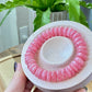 AAAAAA Natural Ice Rhodochrosite Flash Rainbow inside lovely Pinky Rose Saucer Bead Bracelet