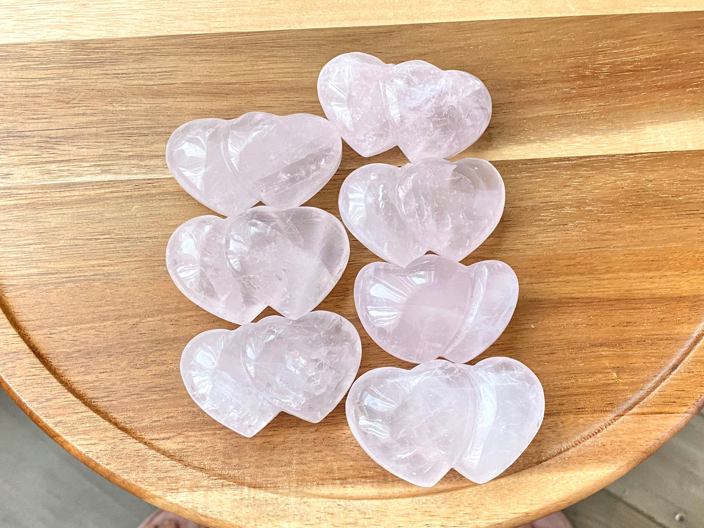 AA high quality Nature Raw Rose quartz puffy heart shape crystal ornament home decoration