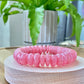 AAAAAA Natural Ice Rhodochrosite Flash Rainbow inside lovely Pinky Rose Saucer Bead Bracelet
