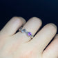 Special design Natural clear purple Tanzanite sterling silver open ring adjustable ring