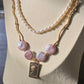 Natural Freshwater super shinning Purple Pink Baroque Pearls Mid-century  Queen Pendants Necklace,gift for her,gift for Princess
