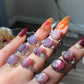 Natural Purple Lepidolite Vintage style Oval shape Adjustable Ring