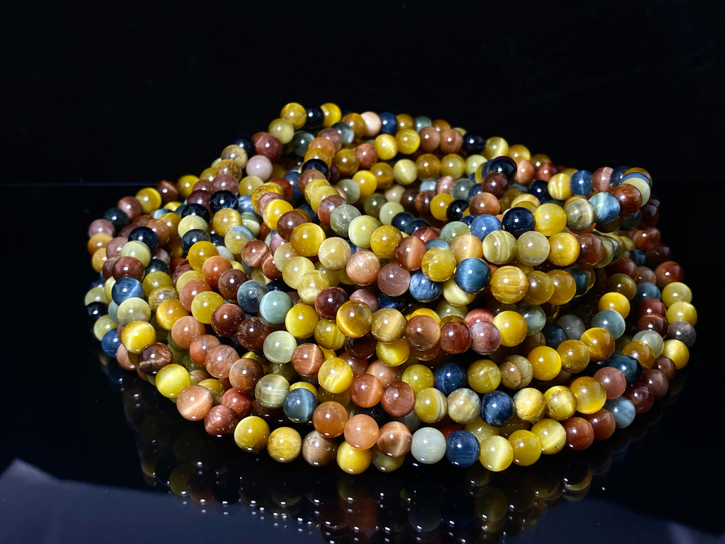 AAAA quality rainbow illuminate cat eye fire Tiger's eye beads 6mm 8mm 10mm 12mm 14mm+ 16mm