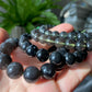 Natural Cintamani Saffordite Tektite Bracelet, wishing stone, Saffordite Tektites, Arizona Tektitest polished round bead bracelet
