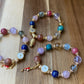 sunstone，rose quartz，Blonde crystal，Turquoise ，Amethyst，Rhodonite，Black Rutilated ，Lapis Lazuli，aquamarine all in one bracelet