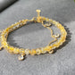 wealthy and Protect Natural Gold Titanium crystal,Golden Rutilated Quartz, 14K gold filled zircon crystal double wrap Bracelet, Valentine's gift