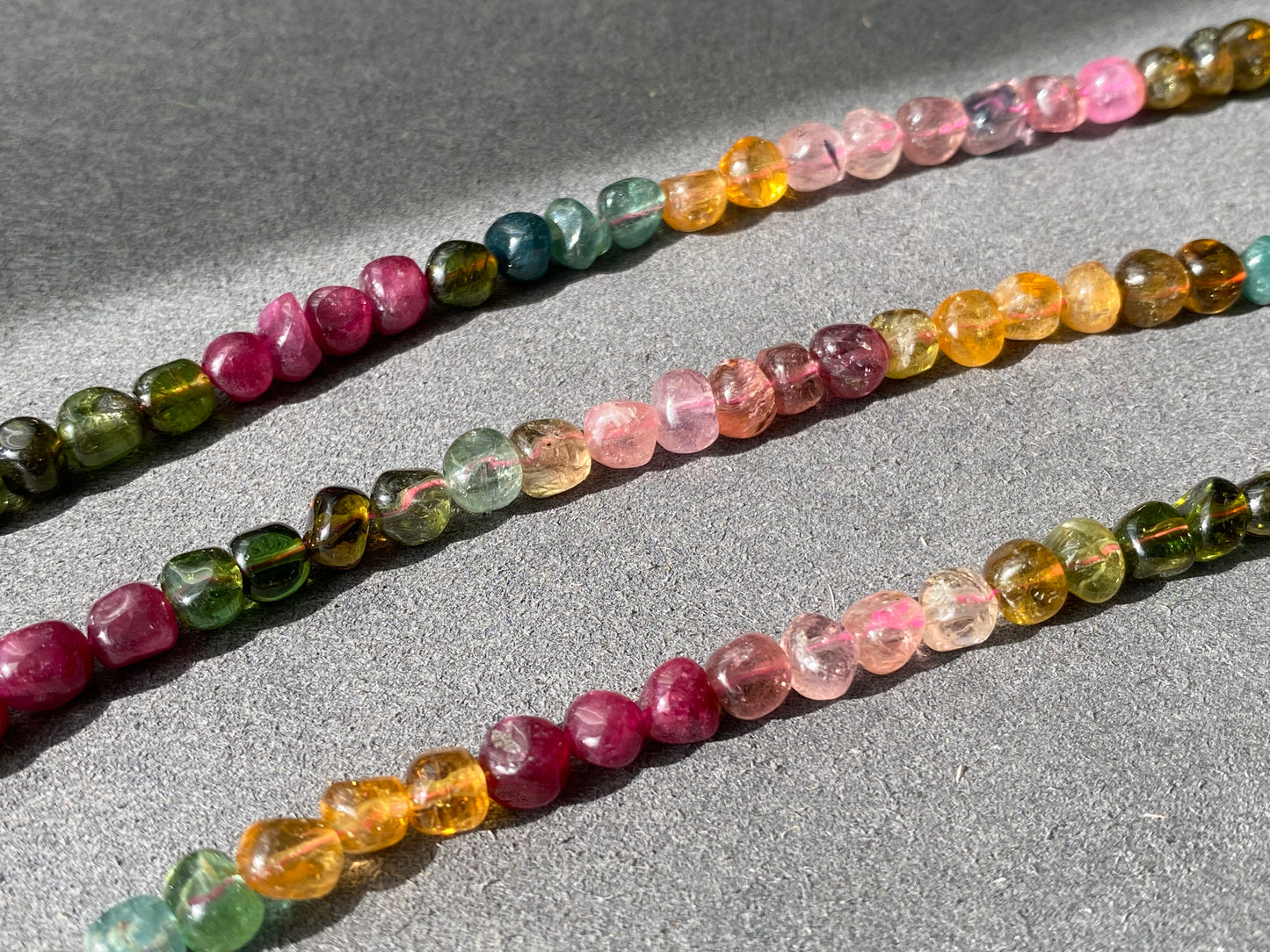 Rare Find High Grade  color standard irregular nuggets watermelon Rainbow Tourmaline Bead Bracelet 6mm,sterling silver,gift for herm