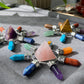 Energy Generator with seven kind Quartz, Tiger eye,Turquoise,Amethyst gemstone Orgonite  Pyramid Reiki Chakra Healing Gift,EMF Protection