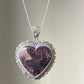 Natural High Rare Grade Purple Pink Sugilite Heart Shape  Mid-century Sterling Silver Pendant