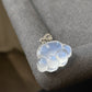 Sri Lanka Natural Moonstone blue Fire illuminate Labradorite Cat Paw Sterling silver pendant with leather necklace