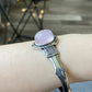 love of the bangle, rose quartz,Aquamarine vintage Sterling silver bangle bracelet