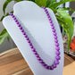 Rare High Grade Natural  Royal Purple Phosphosiderite Purple Mica Polished Smoothie Round Bead Necklace