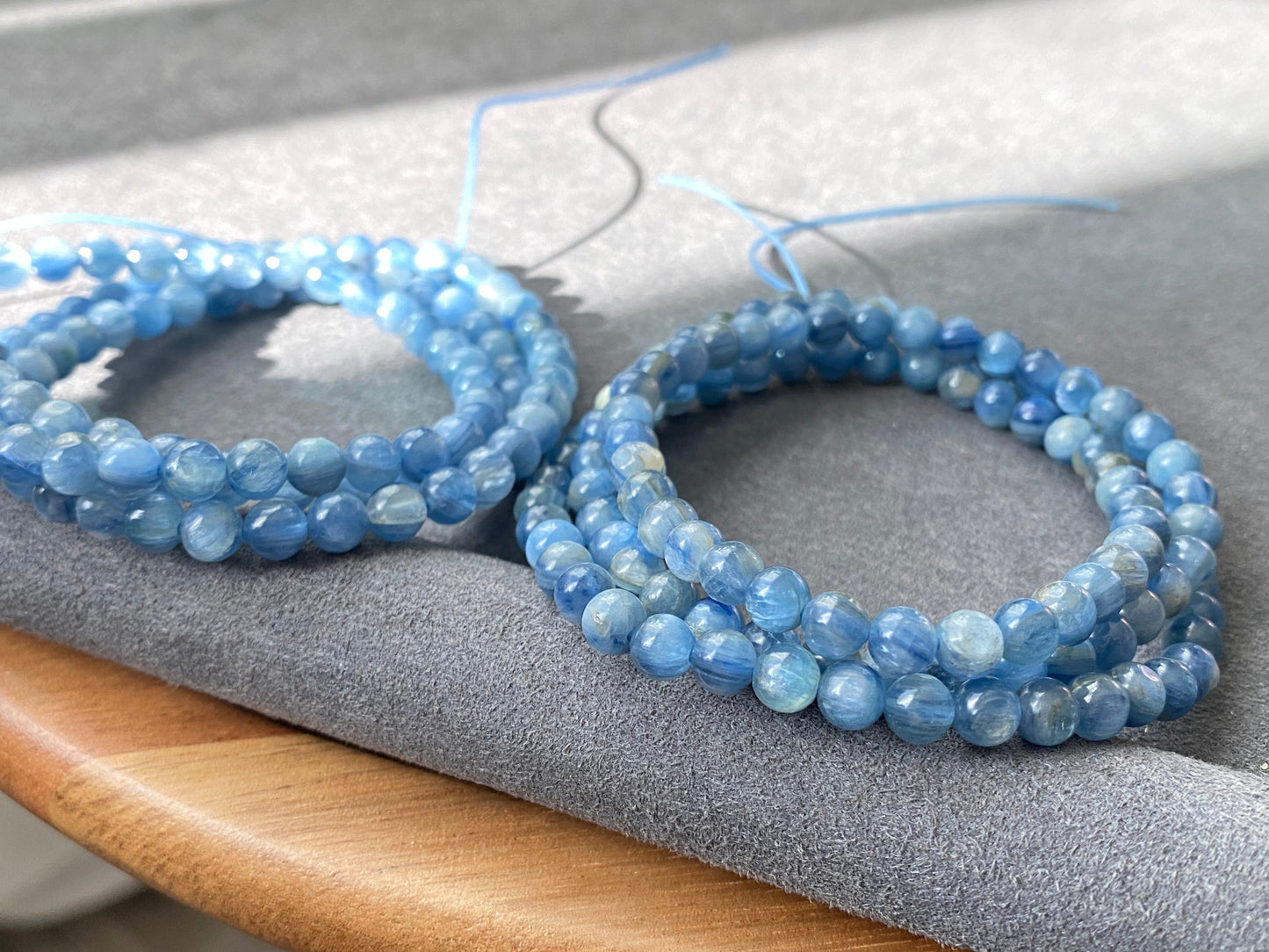 AAAAA Grade Natural blue Kyanite outer space bead bracelet, gift for her, gift for him 5mm,5mm+