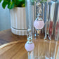 Rose quartz Pendulum , Dowsing Crystal ,Reiki  crystal