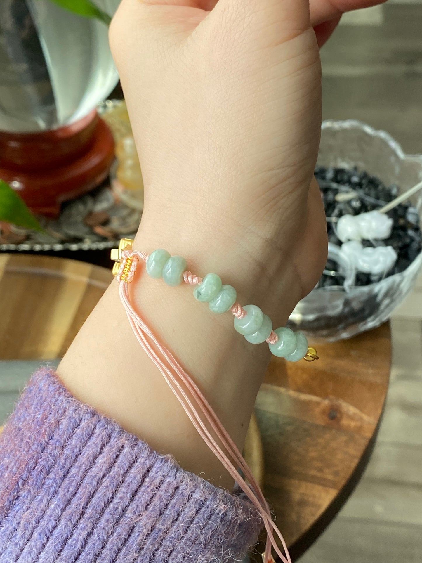 High Grade Nephrite Hetian Jade Biyu ,Abacus Bead  butterfly bangle bracelet,handmade bracelet