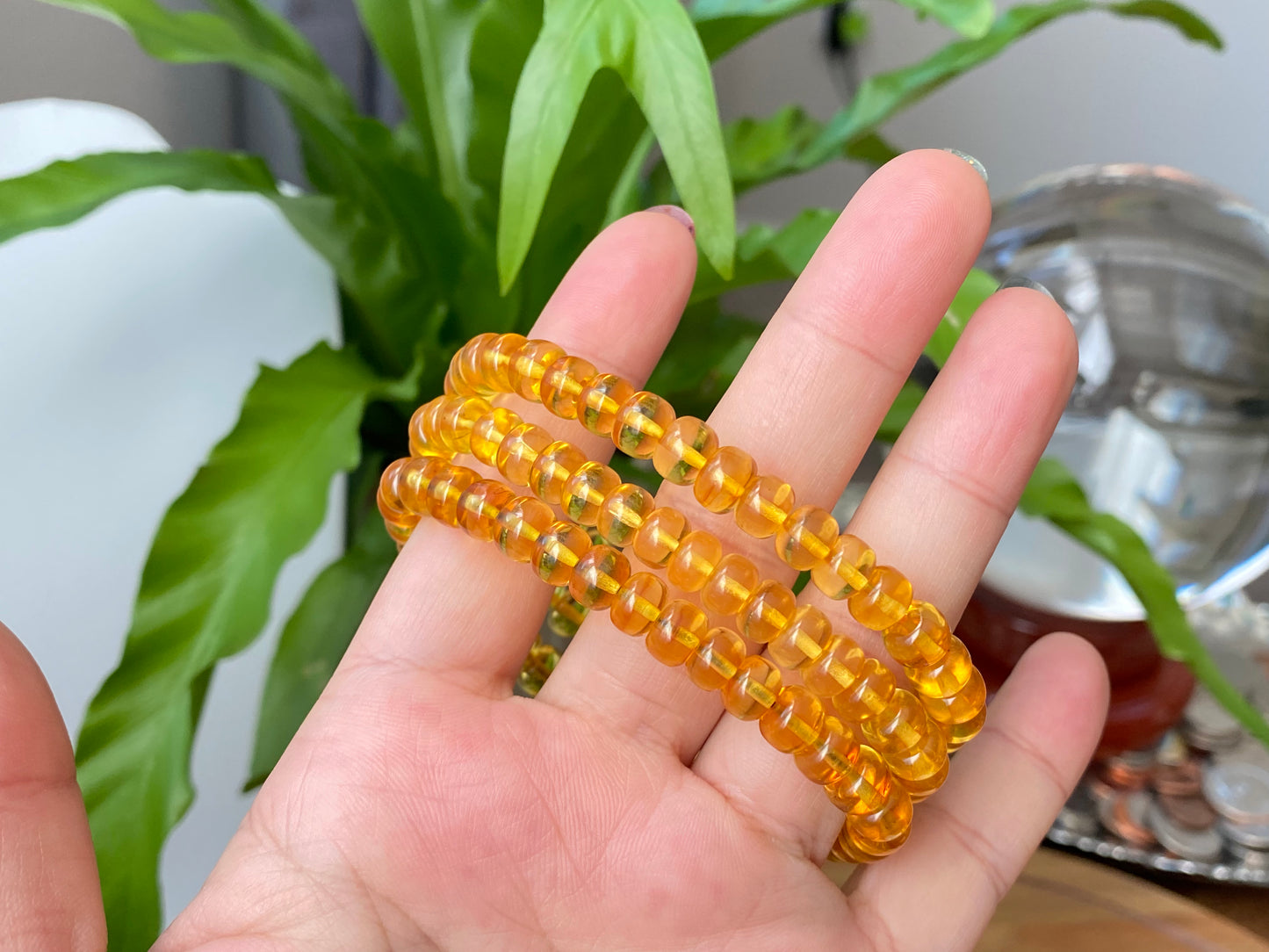 AAAAA Natural yellow gold sweet bee  Amber  Beads Gradient  bead bracelet