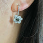 Gorgeous  Flower Floral Drop Dangle Dark Green Moissanite Sterling silver earring 0.5CT