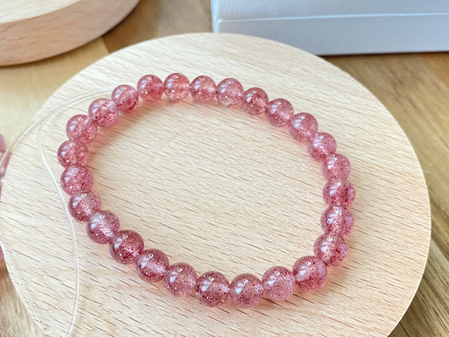 AAAA Grade Natural Rainbow Flash Strawberry Quartz with full seed Gemstone Healing Bracelet 7mm,8mm,10mm,11mm,18mm