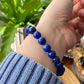 Natural High Grade less White More Blue Lapis Lazuli gemstone earless Anxiety Stress Relief Bracelet，Emotional Healing 5MM/9MM