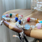 sunstone，rose quartz，Blonde crystal，Turquoise ，Amethyst，Rhodonite，Black Rutilated ，Lapis Lazuli，aquamarine all in one bracelet