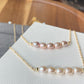 Dainty Pearl Necklace,Pearl Bead Necklace,oval-shaped Freshwater Pearls smile line  Necklace,Bridesmaids Gifts ,gift for her