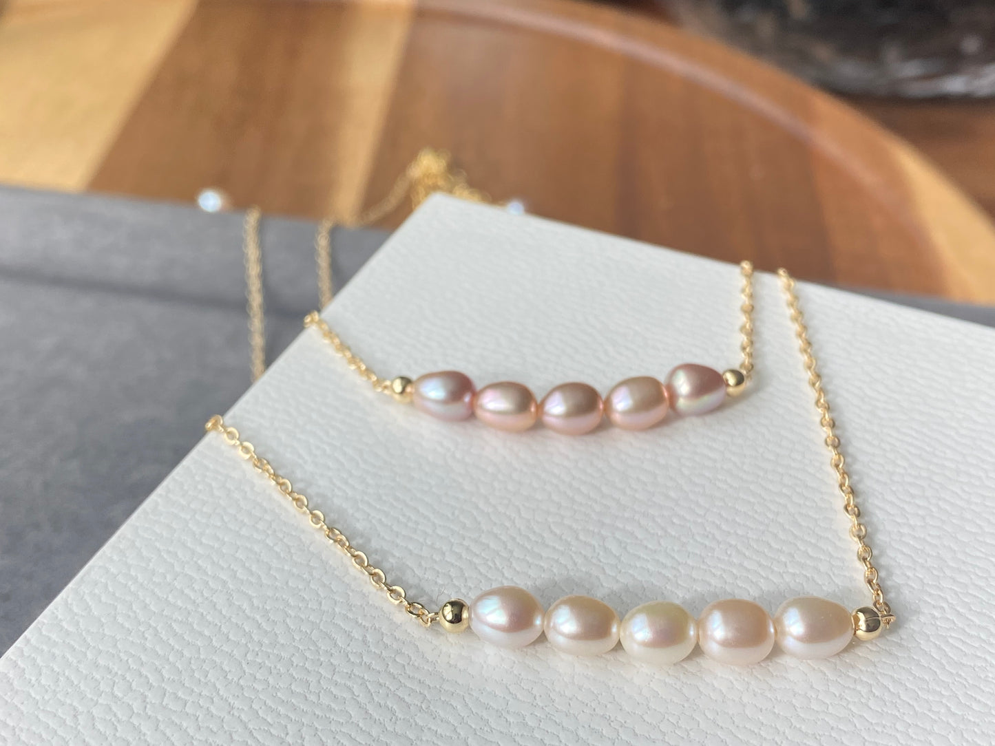 Dainty Pearl Necklace,Pearl Bead Necklace,oval-shaped Freshwater Pearls smile line  Necklace,Bridesmaids Gifts ,gift for her