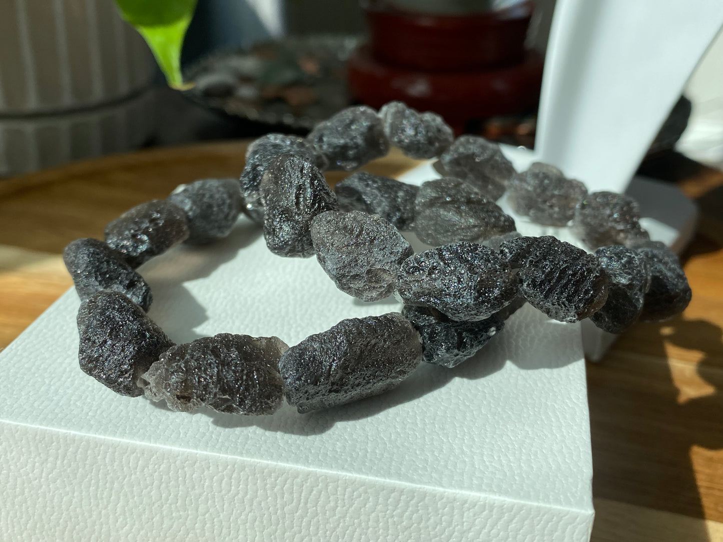 35-50g Natural Raw Cintamani Saffordite Tektite Bracelet, wishing stone, Saffordite Tektites, Arizona Tektitest bead bracelet