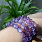 AAAAA grade cat eyes luxury purple Lepidolite,woman bracelet, nature smoothy round gemstone bead bracelet