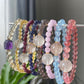“Love Surround”Natural Tourmaline,Cordierite,Iolite,Aquamarine,Strawberry quartz,Citrine,Rutilated Quartz,Kunzite Couples Bracelet,Valentine's Day Gift