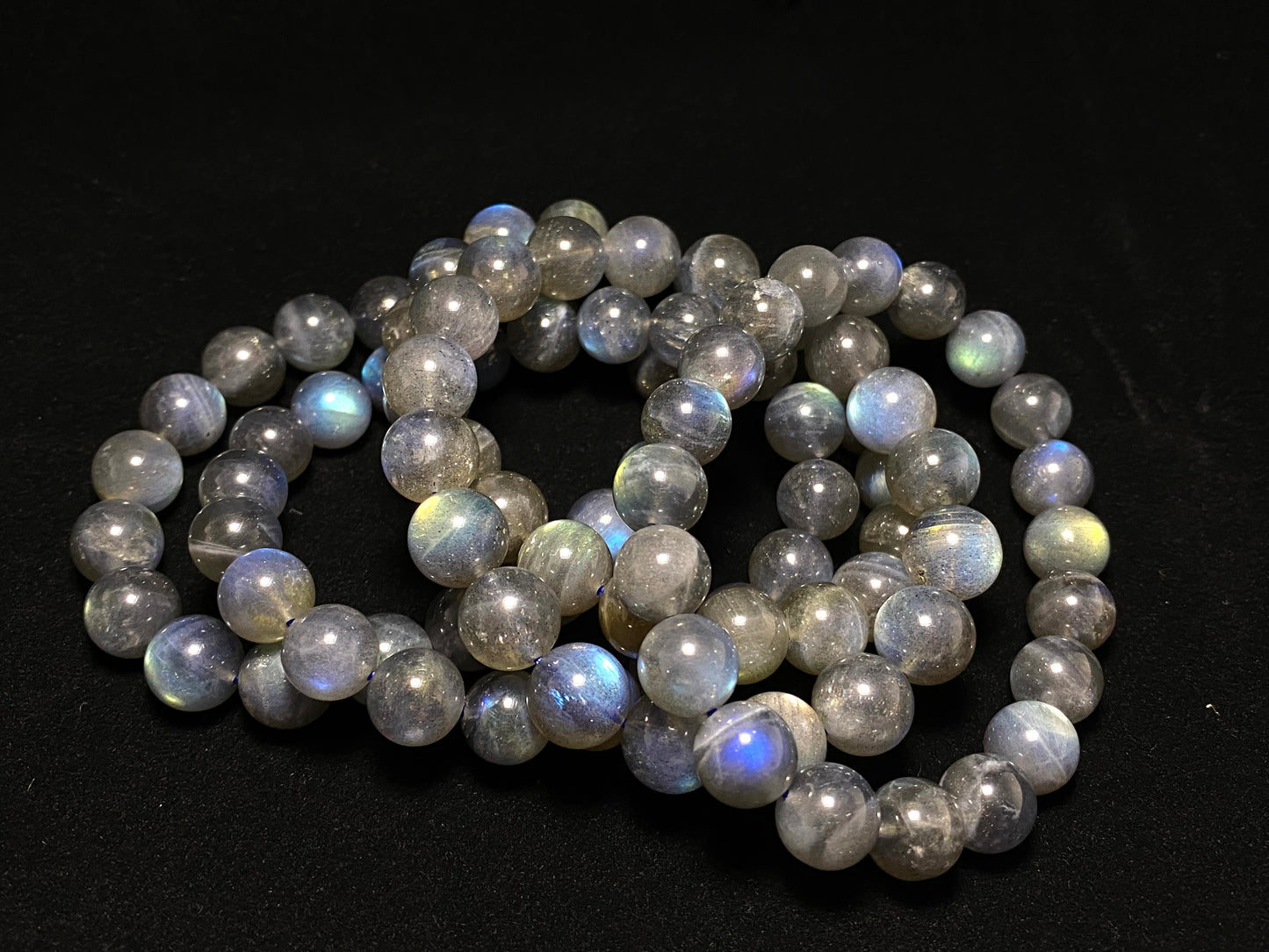 AAAAA grade Natural gray Labradorite moonstone round bead bracelet 8mm 9mm 10mm 11mm