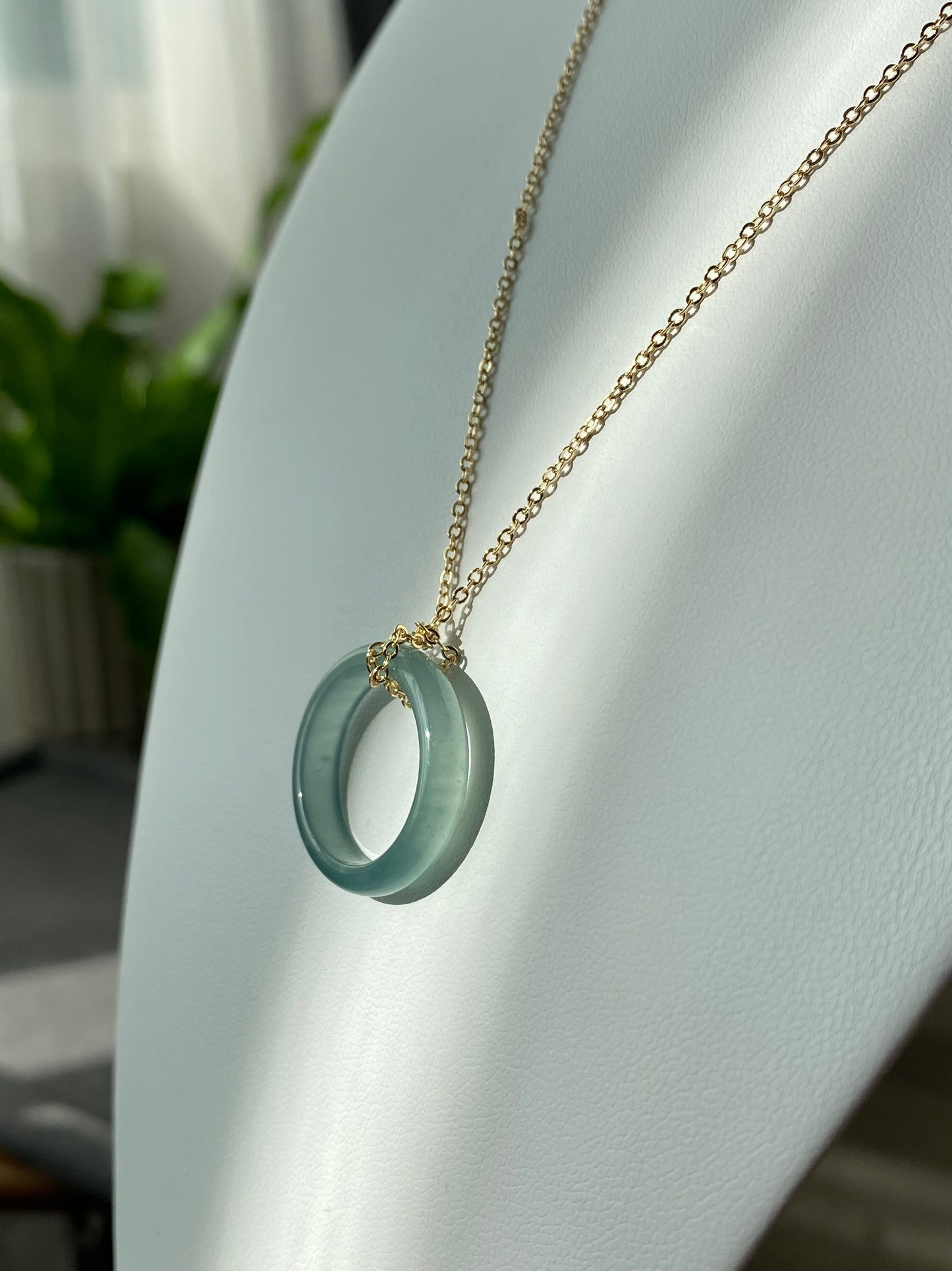 Hight Grade Natural Guatemala Jadeite Jade Donut,Ring Pendant Necklace,Valentine's Day