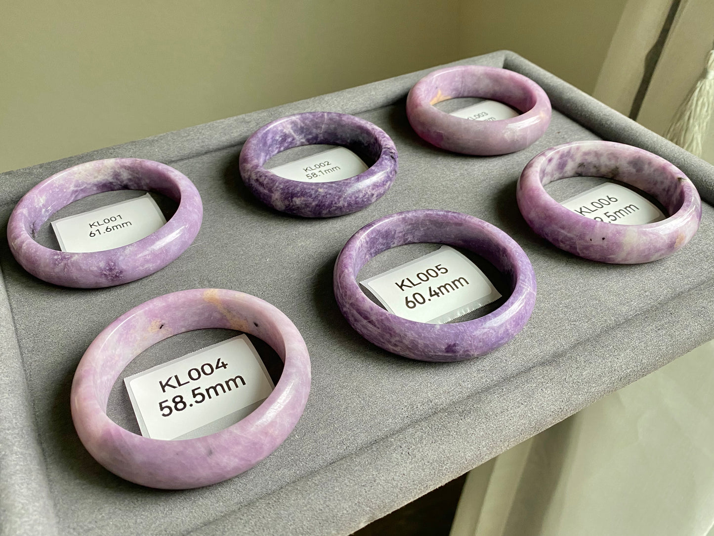 Natural Taro milk shake Light Purple Lepidolite with Black Mica Bangle,woman bangle bracelet,Birthday Anniversary Gift for Her