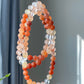 6MM/21.25 Inches Long Natural Red Rutilated Quartz Gradient Change,Rabbite Hair Crystal Round Beaded triple Wrap Bracelet,Necklace