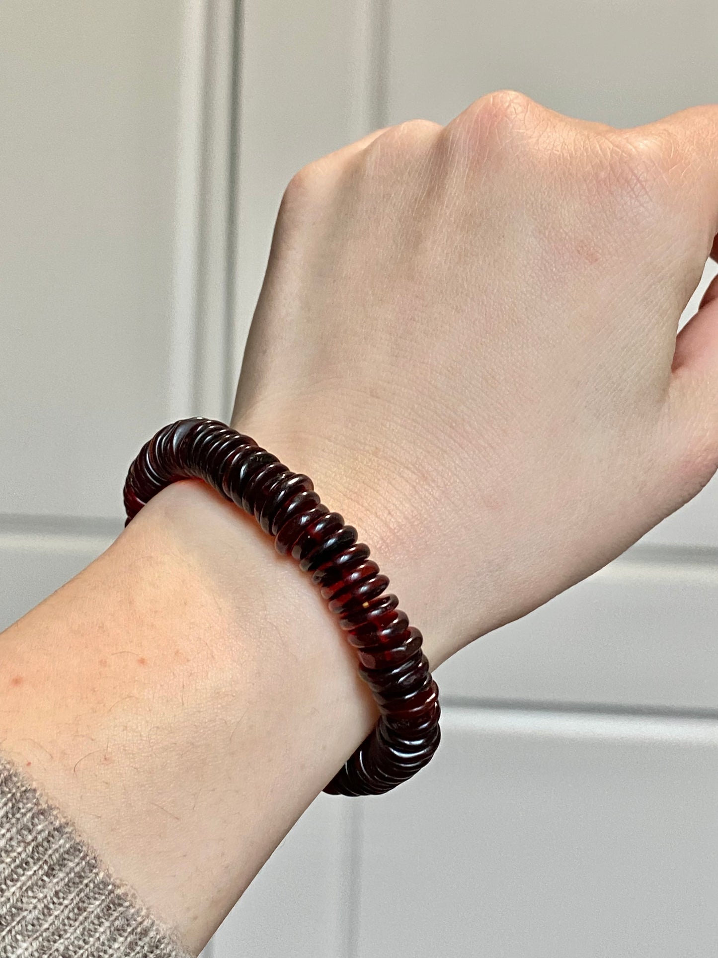 Natural Myanmar Blood amber saucer shape handmade bracelet,gift for her,gift for him