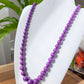 Rare High Grade Natural  Royal Purple Phosphosiderite Purple Mica Polished Smoothie Round Bead Necklace