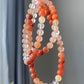 6MM/21.25 Inches Long Natural Red Rutilated Quartz Gradient Change,Rabbite Hair Crystal Round Beaded triple Wrap Bracelet,Necklace