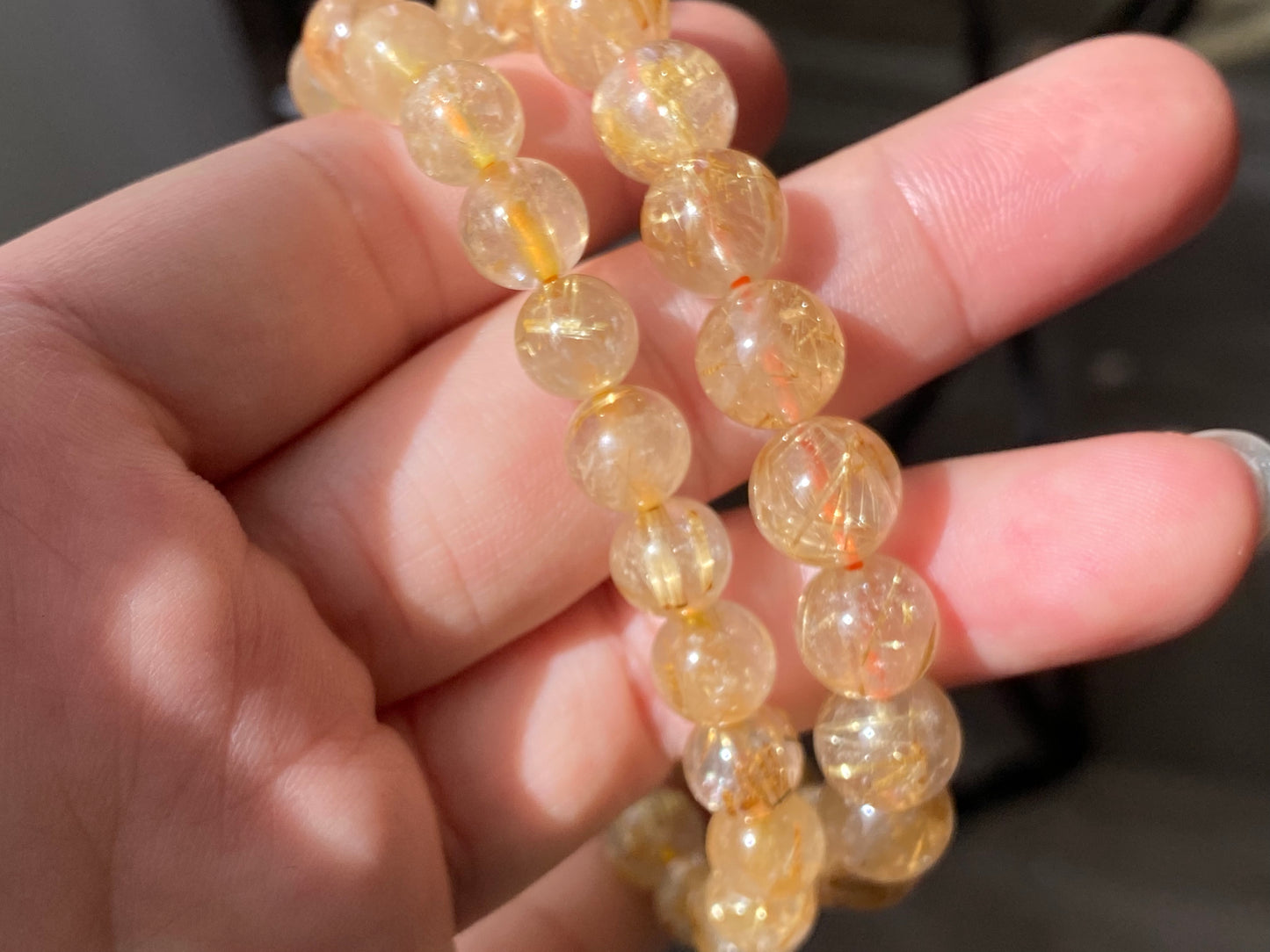 AAAA Natural Gold Rutilated Quartz Bracelet,clear crystal with gold hair for wealthy 8mm 10mm