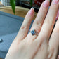 Natural High Clear Grade Heart Shape Blue Topaz Cat paw sterling silver open Ring, Adjustable Ring