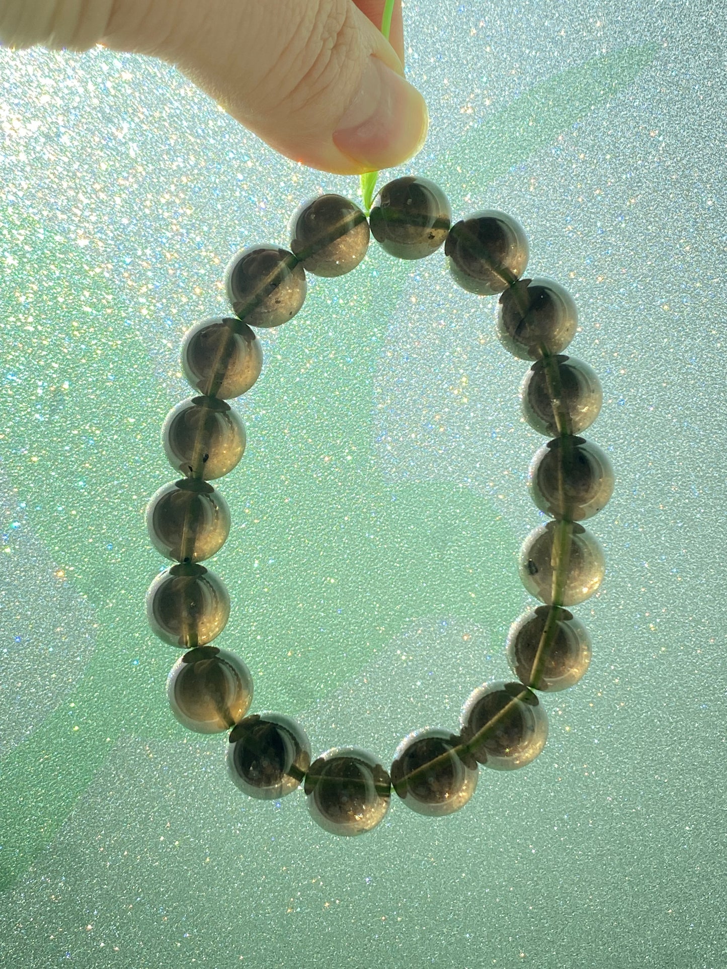 11MM Natural Cintamani Saffordite Tektite Bracelet, wishing stone, Saffordite Tektites, Arizona Tektitest polished round bead bracelet