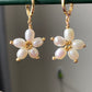 Trendy Natural lovely Freshwater pearls daisy flower shape drop dangle earring，handmade earring, gift for her