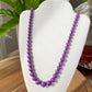 Rare High Grade Natural  Royal Purple Phosphosiderite Purple Mica Polished Smoothie Round Bead Necklace